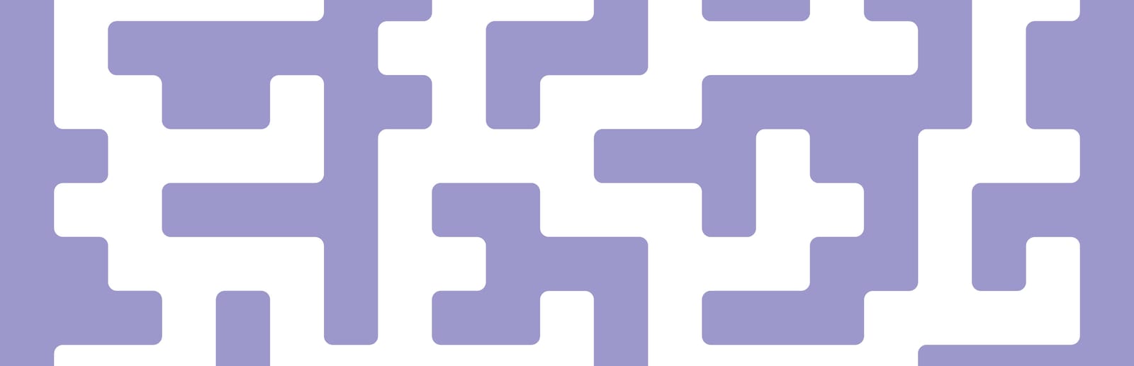 게임 『20 Small Mazes』의 콘셉트 이미지. 연보라색 벽과 흰색 통로로 이루어진 미로가 묘사되어 있다.